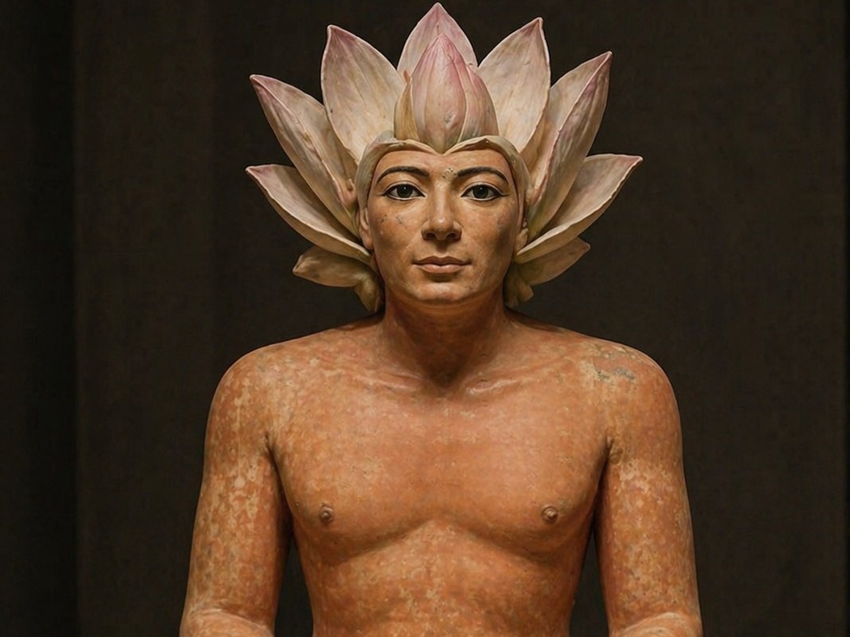 Le Scribe Assis — version fleur, Égypte ancienne